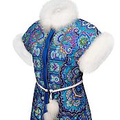 Одежда handmade. Livemaster - original item vests: Insulated vest made of a scarf with fur. Handmade.