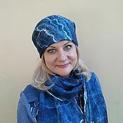 Аксессуары ручной работы. Ярмарка Мастеров - ручная работа Sombreros: sombrero de lana azul escarcha. Handmade.