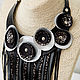 Jewelry sets: Starry night. Necklace, bracelet and earrings made of leather. Jewelry Sets. lanssveta. My Livemaster. Фото №6