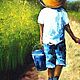 Летний пейзаж Картина дети Картина рыбаки Пейзаж природы Картина масло. Картины. КАРТИНА МАСЛОМ от  Эльвиры!. Ярмарка Мастеров.  Фото №4