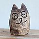 Кот. Из дерева. Чеширский кот, Статуэтка, Воскресенск,  Фото №1