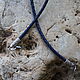 Leather drawstring blue. Gaitan. 925 sterling silver, Necklace, Moscow,  Фото №1