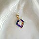 14 мм. Swarovski 4437 Cosmic Square Ring. Volcano. Кристаллы. Фурнитура для украшений (accessoria). Интернет-магазин Ярмарка Мастеров.  Фото №2