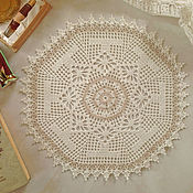 Для дома и интерьера handmade. Livemaster - original item Milk-colored crochet napkin (35 cm). Handmade.