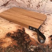 Посуда handmade. Livemaster - original item Cutting Board with leather handle. Handmade.