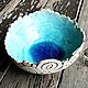 Синяя внутри, глиняная пиала, керамика ручной работы, Пиалы, Москва,  Фото №1