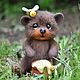 Валяная игрушка медвежонок и пчёлы. Войлочная игрушка. Кристина Антропова. Интернет-магазин Ярмарка Мастеров.  Фото №2