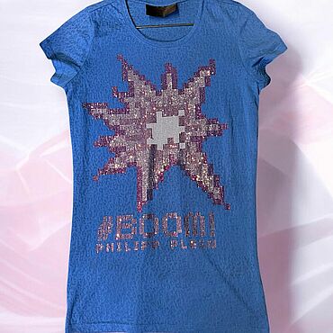 Винтаж ручной работы. Ярмарка Мастеров - ручная работа Майка philipp plein. Голубая.. Handmade.