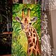 Giraffe. Animals. Oil painting. Pictures. White swan. My Livemaster. Фото №4