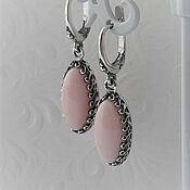 Украшения handmade. Livemaster - original item Earrings with pink opal 