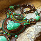 Green necklace tie Mint snail. Bright chrysoprase jade malachite. Necklace. ssowl. Online shopping on My Livemaster.  Фото №2