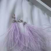 Украшения handmade. Livemaster - original item Lilac ostrich feather earrings, designer jewelry. Handmade.
