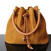 Сумки и аксессуары handmade. Livemaster - original item Bag-bag made of natural suede Mustard color. Handmade.