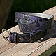 Black Blue Purple Leather Belt. Straps. Two Starlings. My Livemaster. Фото №4