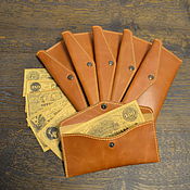 Канцелярские товары handmade. Livemaster - original item A leather counter for a restaurant, an envelope for money. Handmade.