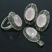 Украшения handmade. Livemaster - original item Ring Earrings Pendant Marcasite 925 Sterling Silver VAN0011. Handmade.