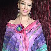 Аксессуары handmade. Livemaster - original item Iridescent wool and silk stole. Handmade.