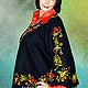 Заказать пончо-пелерина "РОСКОШЬ ХОХЛОМЫ" скидка 20%!!!. LadaR. Ярмарка Мастеров. . Пончо Фото №3
