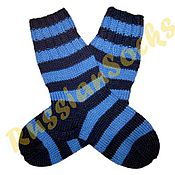 Полосатые носки в морском стиле синие белые полосы сине-белые полоски