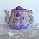 Textile tea set. Teapot, cups and saucer. lilac. Dinnerware Sets. Elena Gavrilova. Online shopping on My Livemaster.  Фото №2