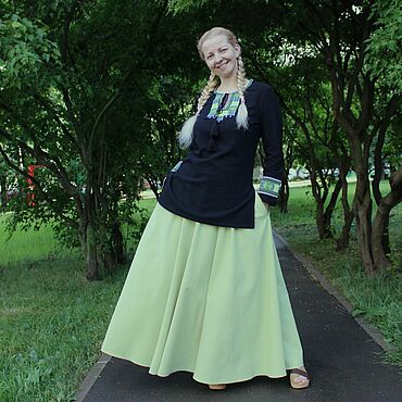 Одежда ручной работы. Ярмарка Мастеров - ручная работа Комплект( Юбка+ туника) с вышивкой. Хлопковый комплект. Handmade.