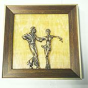 Картины и панно handmade. Livemaster - original item Panel dancing couple, souvenir, gift, handmade, author`s work. Handmade.