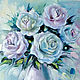 Картина маслом "Белые розы", Картины, Санкт-Петербург,  Фото №1