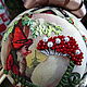 kimekomi Christmas ball with Gnome and fly agaric embroidery (collectible), Christmas decorations, Nizhny Novgorod,  Фото №1