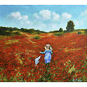 Картины и панно handmade. Livemaster - original item Oil painting poppies 