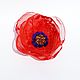 "Красный мак" ("Red Poppy"), Брошь-булавка, Москва,  Фото №1