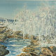 Fantastic waves of the sea. Cyprus. Watercolor, landscape, Pictures, Novosibirsk,  Фото №1