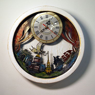 Настенные часы с маятником и боем Н-10902-3 Коричневый орех