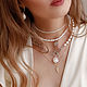 Колье с натуральным жемчугом ПЧЕЛА. Колье - цепь с подвеской. Колье. STATEMENTS JEWELRY Only_you_byElena. Ярмарка Мастеров.  Фото №8