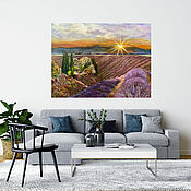 Картины и панно handmade. Livemaster - original item Pictures: Oil painting Lavender Happiness. Sunset in Provence. Handmade.