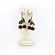 Punto pendientes 'Cerezas'!. Earrings. Cross stitch and beads!. Ярмарка Мастеров.  Фото №4