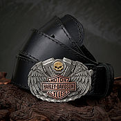 Аксессуары handmade. Livemaster - original item Leather belt with the logo 
