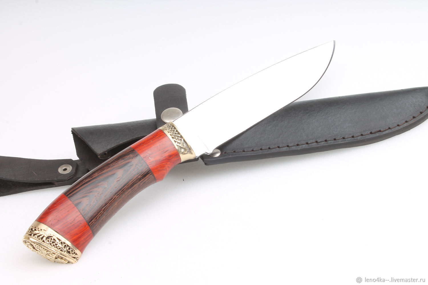 Нож " Герб" с литьем,ручка сборная, Ножи, Вача,  Фото №1