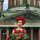 Цветочная корона "Королева Фламенко". Украшения для причесок. Яна Ларина citychic.spb (citychicspb). Интернет-магазин Ярмарка Мастеров.  Фото №2