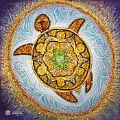 Картины и панно handmade. Livemaster - original item The Amber turtle is the Keeper of the House, a talisman painting. Handmade.