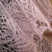 Ажурная белая шаль Эдельвейс из суперкид мохера, пуха альпака, шелка