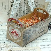 Сувениры и подарки handmade. Livemaster - original item Box deer Winter New Year solid wood decoupage. Handmade.