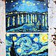 Mini oil painting 'Starry Night and the Tardis' Van Gogh 20h15cm. Pictures. HappyFingers Movie store (happyfingers). Online shopping on My Livemaster.  Фото №2