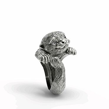 Украшения ручной работы. Ярмарка Мастеров - ручная работа Выдра кольцо. Handmade.