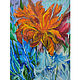Painting abstract aster flowers 'Orange mood', Pictures, Rostov-on-Don,  Фото №1