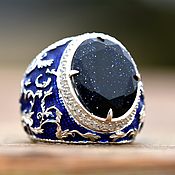 Перстень: Инкрустация серебра кольцо серебряное с квадратным камнем