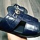 Men's crocodile leather sandals, in blue, custom made!. Sandals. SHOES&BAGS. My Livemaster. Фото №6