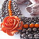 Coral ROSE and Pearl Collar Necklace. Necklace. Rimliana - the breath of the nature (Rimliana). My Livemaster. Фото №4