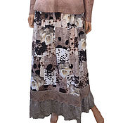 Одежда handmade. Livemaster - original item Long skirt with a free cut elastic band with lace. Handmade.