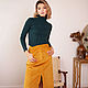 Corduroy Mustard skirt, yellow skirt with slit and pockets. Skirts. mozaika-rus. Online shopping on My Livemaster.  Фото №2