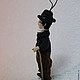 Авторская ёлочная игрушка из ваты "Маг комедии Чарли Чаплин". Куклы и пупсы. Елена Архипова. Ёлочные игрушки. Интернет-магазин Ярмарка Мастеров.  Фото №2
